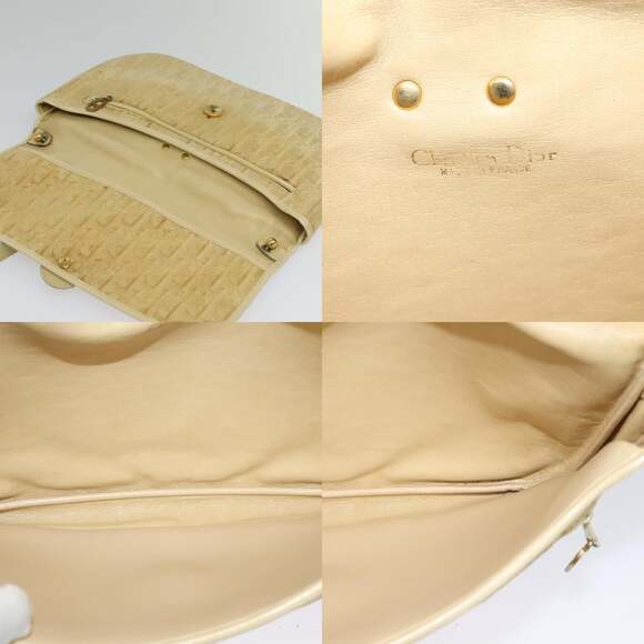 DIOR Trotter Canvas Shoulder Bag Beige Gold - Picture 11 of 12
